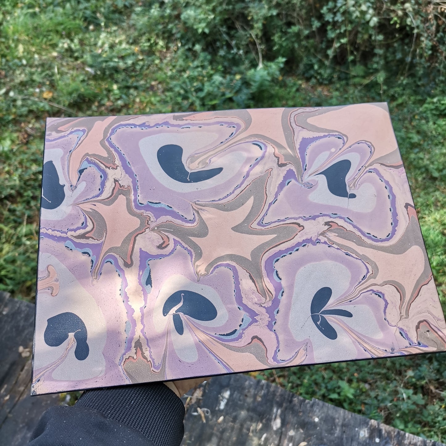 Leather Moodmat With Automn Marbling