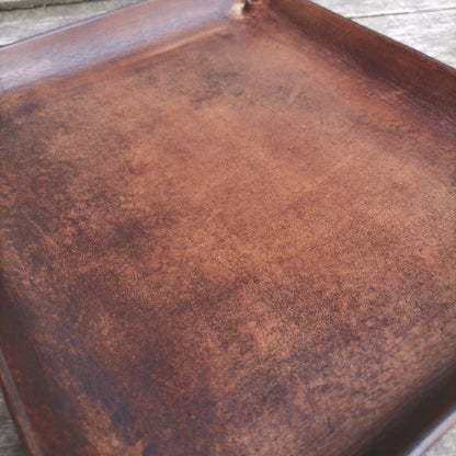 Leather Tray 19X22Cm Brown