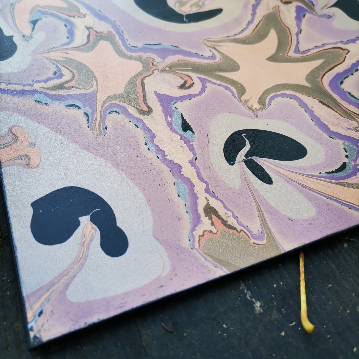 Leather Moodmat With Automn Marbling